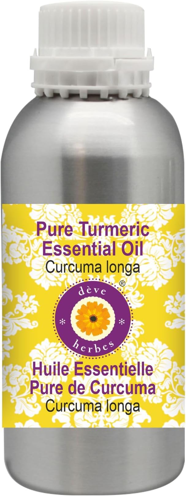 Deve Herbes Pure Turmeric Essential Oil (Curcuma Longa) Steam Distilled 630ml (21 oz)
