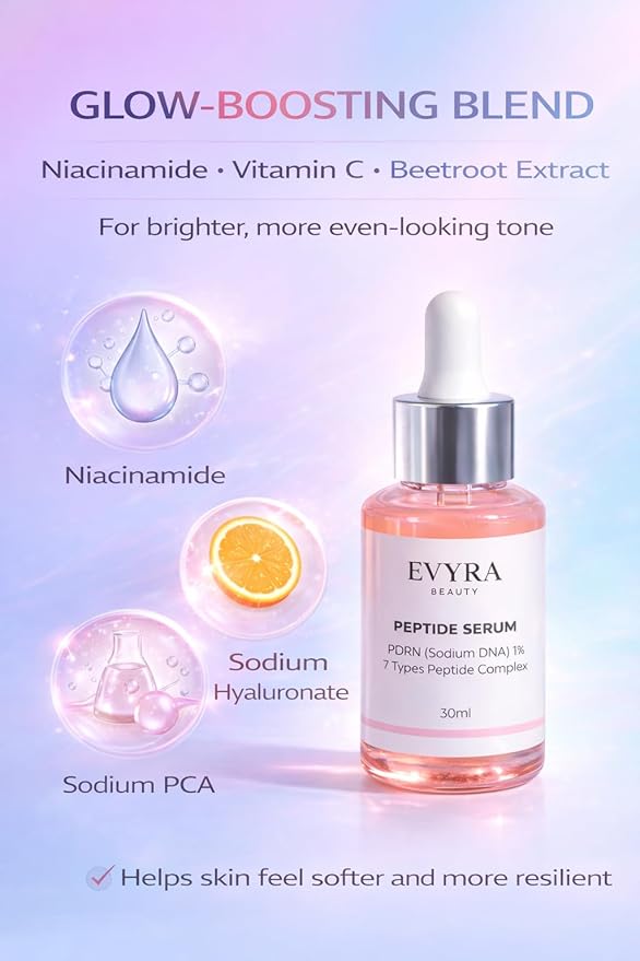 PDRN Renewal Serum – Advanced 7 Peptide Complex with PDRN (Sodium DNA) 1%, Collagen & Ceramide NP, Hydrating & Firming Pink Glow – 30ml