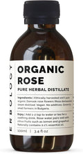 Erbology Organic Rose Water 3.4 fl oz - Distilled from Damask Rose - Premium Food Grade Hydrolate of Rose - Soothes, Hydrates and Calms - Non-GMO - Recyclable Glass Bottle