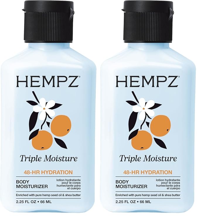 Hempz Sensitive Skin Herbal Body Moisturizer with Oatmeal, Shea Butter for Women and Men,2.25 oz. -Premium,Soothing Body Lotion with Hemp/Cocoa/Mango Seed for Dry Skin -Skin Care Products