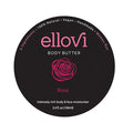 Ellovi All-Natural Body Butter - Rose - Pure Enough to Eat - Made With Just 6 Vegan Ingredients - Ultra-Rich 100% Plant-Based Hydrating Moisturizer For Naturally Healthy Skin (3.4 fl. oz/100ml)