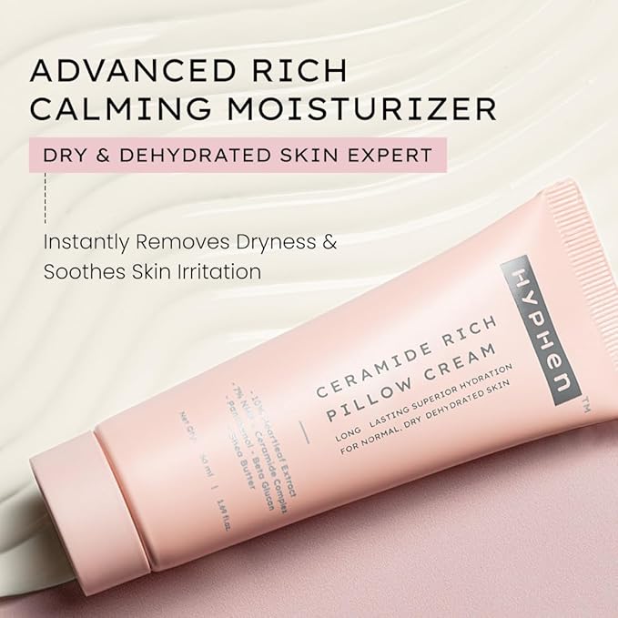 Hyphen 10% Heartleaf Extract & 7% Ceramides-NMF Face Cream Moisturizer | Rich Pillow Cream For Hydration, Deep Nourishment & Barrier Repair | For Dry Skin, Normal Skin & Sensitive Skin- 50ml