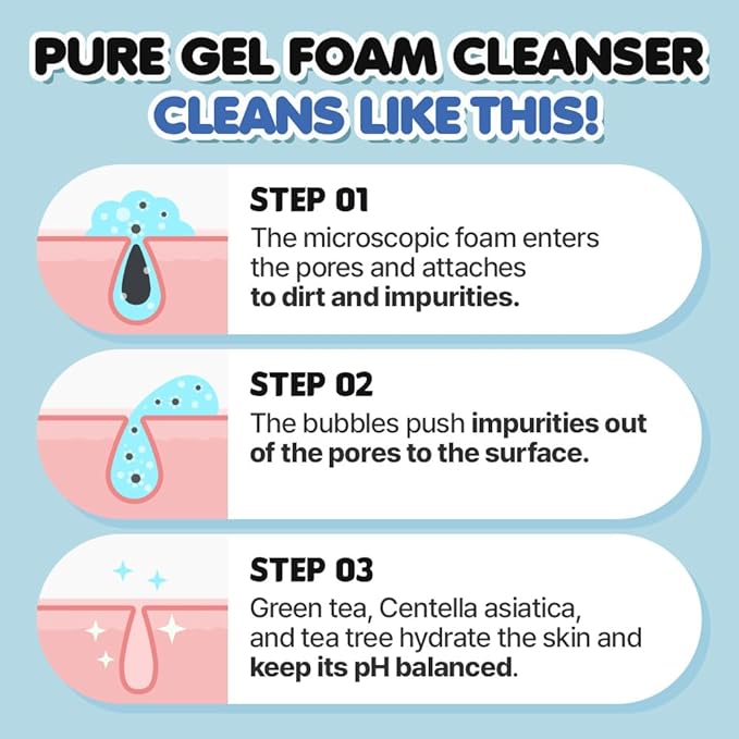 EUNYUL Daily Care Pure Bubble Foam Cleanser 16.9 fl. Oz. pH 5.5 Bubble foam with Pump type & Deep Cleansing