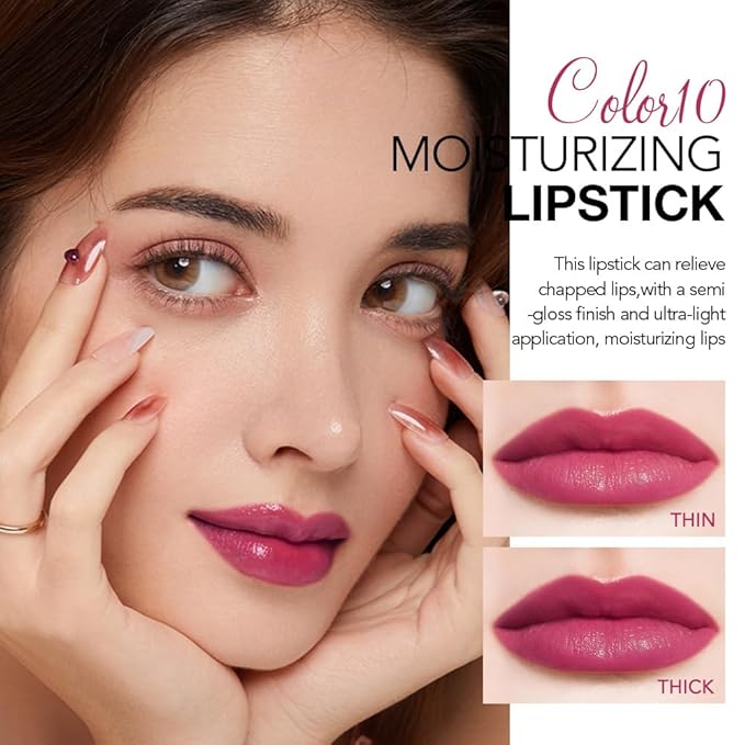Deep Mauve Tinted Lip Balm, Hydrating Sheer Soft Matte Finish Lipstick for Women, Creamy Natural Color Lip Tint Balm Lightweight And Non-greasy Lip Glow Long Lasting Waterproof for Dry Lips 10#