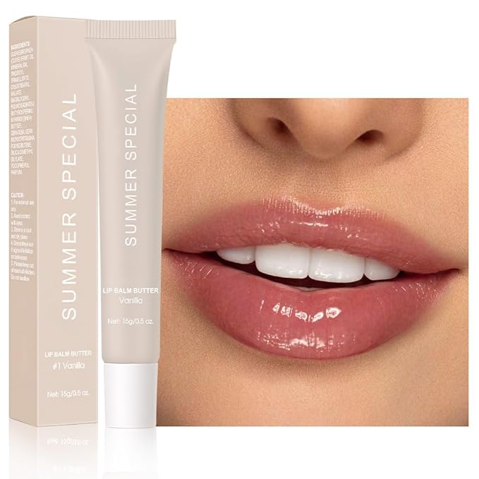 Summer Special Butter Lip Balm – Ultra-Hydrating Lip Care with Shea Butter & Olive Oil,Soothes Dry Lips with Natural Tint & Gloss Effect,Lip Plumper Moisture & Light Lip Stain Finish #1 Vanilla