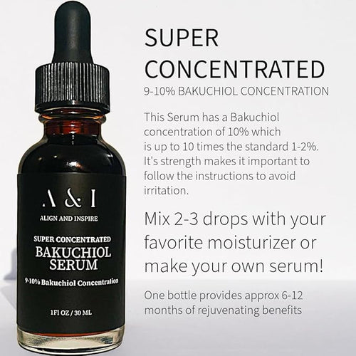 100% Pure, Cold Pressed, Bakuchiol Serum 1 oz, Plant-Based Natural Retinol Alternative