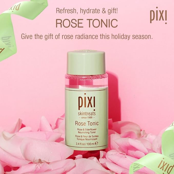 Pixi Rose Tonic Rose Hydrosol Toner Hydrates Skin, Minimize Redness, Rehydrates and Replenishes, 8.5 fl oz/250ml