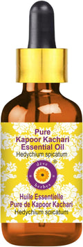 Deve Herbes Pure Kapoor Kachari Essential Oil (Hedychium spicatum) with Glass Dropper Steam Distilled 100ml (3.38 oz)