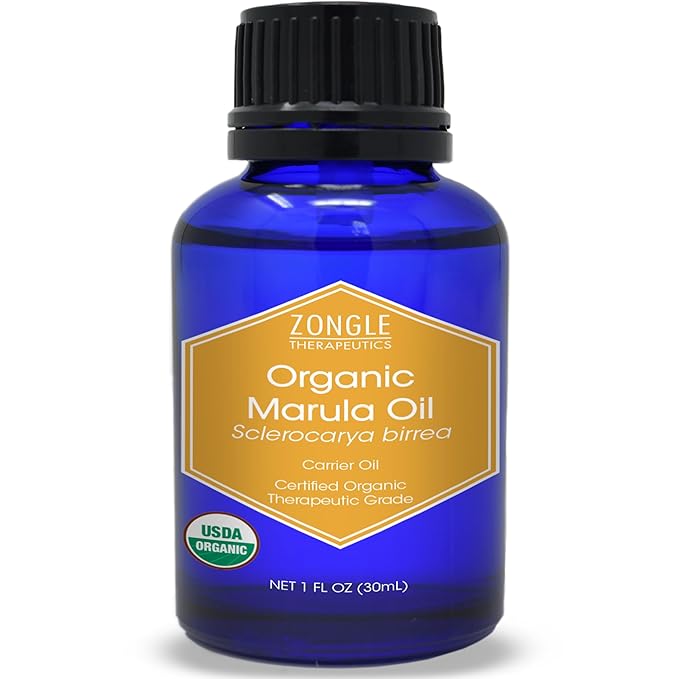 Zongle Therapeutics Organic, Marula Oil – 100% Pure, Marula Oil, for Face, Hair, 1 OZ