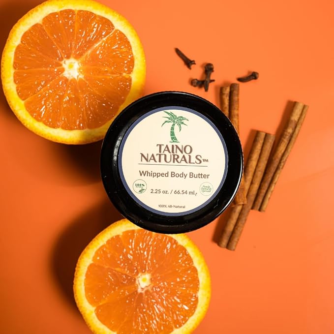 Whipped Body Butter – Spiced Orange – Citrus, Shea & Mango Butter – 100% Natural Moisturizer for Dry Skin – 2.25 oz – Glass Jar