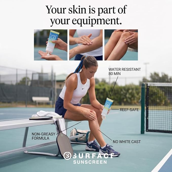 Surface Sunscreen Lotion SPF 50 for Face and Body, Natural Formula, Lightweight and Reef Friendly, Broad Spectrum UVA UVB Protection, Water Resistant Sun Care for Outdoor Use, Fragrance Free, 3oz