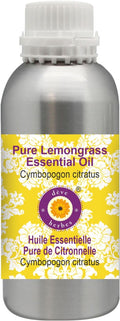 Deve Herbes Pure Lemongrass Essential Oil (Cymbopogon citratus) Steam Distilled 630ml (21 oz)