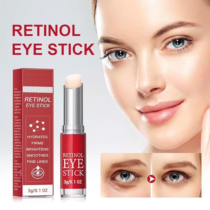 Retinol Eye Stick, Retinol Eye Cream With Collagen,Hyaluronic Acid For Dark Circle, Wrinkles, Under EyeCream Anti Aging, Reduces Puffiness Fine Lines, Visible Results in 3-4 Weeks