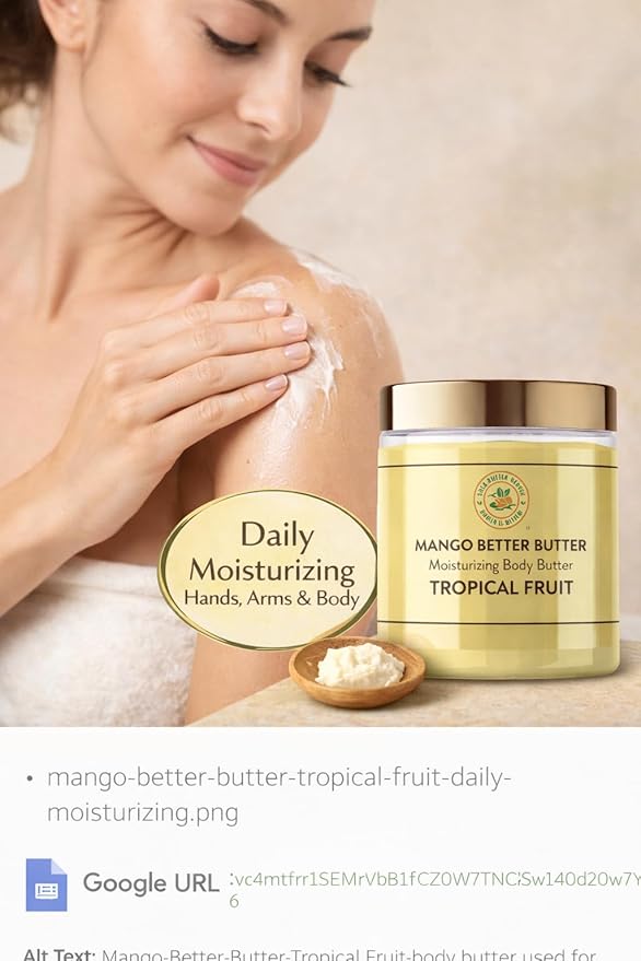 Mango Better Butter Moisturizing Body Butter – Tropical Fruit Scent | Handmade Whipped Body Butter for Dry Skin | Shea Butter Heaven