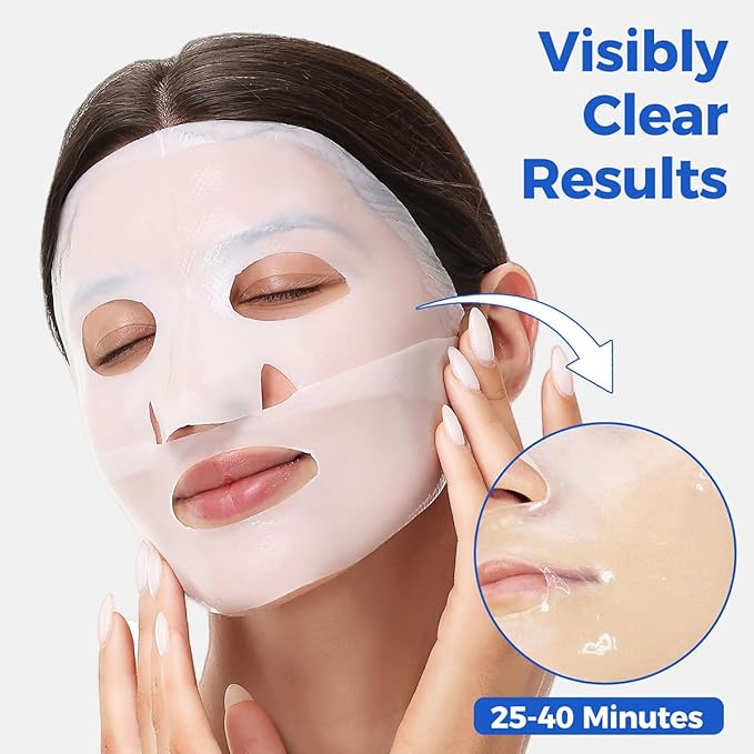 Okela 7 Pack Collagen Hydrogel Face Mask Overnight- Deep Hydrating & Lifting Facial Mask for Firming, Brightening & Moisturizing, Revitalizing Skincare Treatment Gift for Women