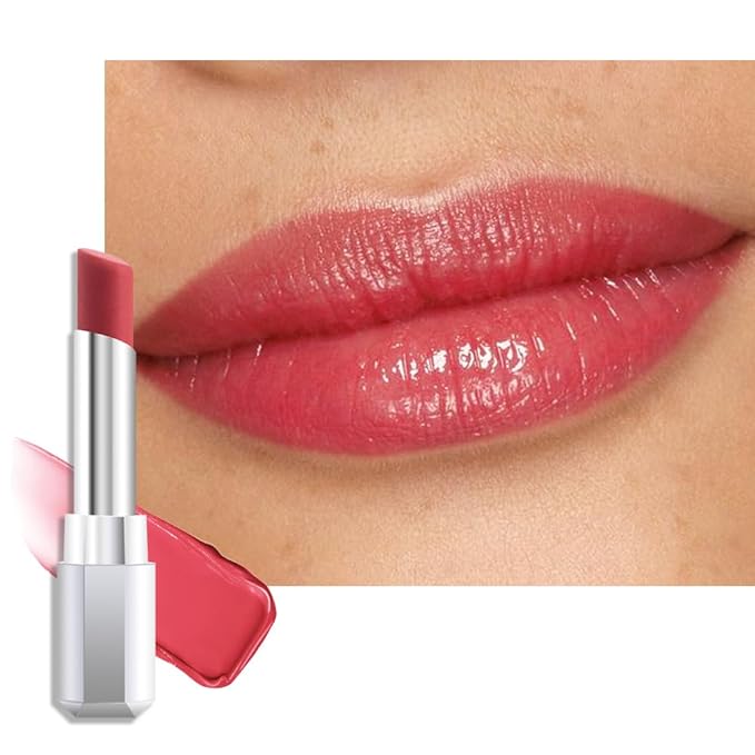 evpct Girly Pink Honey Lipstick Tinted Lip Balm, Moisturizing Tinted Lip Oil Stick Lipstick for Older Women, Sheer Lightweight Hydrating Nourishing Shine Tinted Lip Color Gloss Tint Stain, Girly Pink