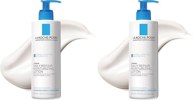 La Roche-Posay Lipikar Body Lotion Daily Repair Moisturizing Cream,Fragrance Free Body Moisturizer with Shea Butter,Body-Lotion for Dry Skin,Moisturizing for Sensitive Skin,(Pack of 2)