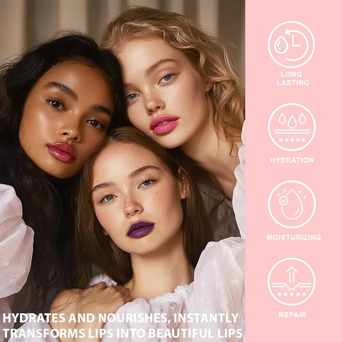 BINGBRUSH 3PCS Color Changing Lipstick Set, PH Lip Balm set Mood Lipstick, Natural Color-Changing Tint with Deep Moisture, Long Lasting Personalized Lip Gloss for Daily Wear or Gifts-SetB