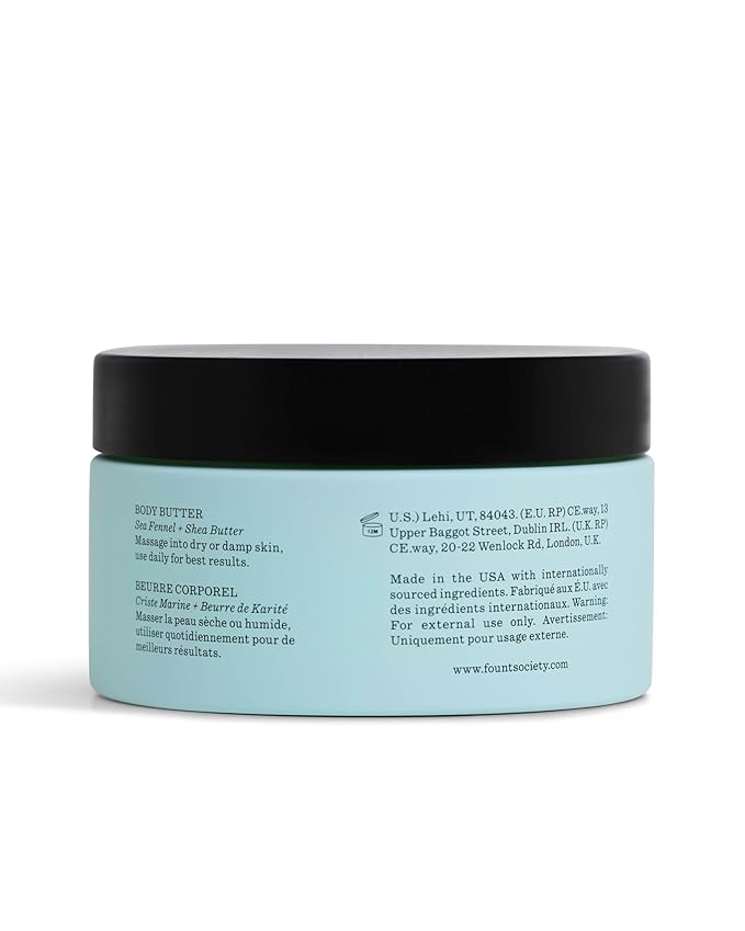 Body Butter - 8 fl oz Nutrient-Dense Hydrating Body Butter with Sea Fennel & Shea Butter - Lightweight, Fast-Absorbing, Fragrance-Free - Vegan & Cruelty-Free