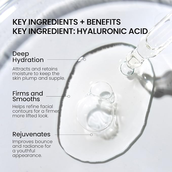 Hyalu-Hydration Restoring Serum – Hyaluronic Acid, Ceramides & Chamomile – Deep Hydration Face Serum for Plumper, Smoother Skin – Helps Improve Elasticity & Radiance – Vegan Formula