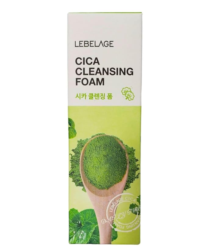LEBELAGE Korean Cica Facial Cleanser 3.38 oz | Cleansing Foam Face Wash | Low pH Gentle Hydrating Daily Facial Cleanser Sensitive Skin | Deep Cleansing Foaming Cleanser, Pore Care-All Skin Types