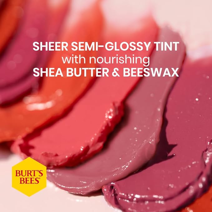 Burts Bees 100% Natural Origin Tinted Lip Balm, Zinnia with Shea Butter & Botanical Waxes - 1 Tube
