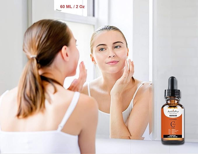 25% Best Vitamin C Serum for Face (2 Oz/60 ml) Hyaluronic Acid Vitamin E Retinol Ferulic Acid Niacinamide Collagen in Anti Aging Eye Circles Fine Lines Wrinkles Dark Spots - All Skin Types