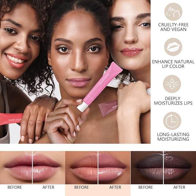 Butter Lip Balm – Ultra-Hydrating Lip Care with Shea Butter & Olive Oil, Soothes Dry Lips with Natural Tint & Gloss Effect,Lip Plumper Moisture & Light Lip Stain Finish #5 Vanilla Beige