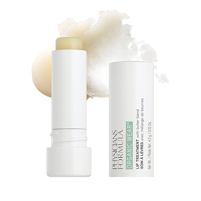 Physicians Formula Organic Wear Lip Balm Treatment, Ultra-Nourishing Shea Butter & Coconut Oil Infused, Hydrating & Conditioning for Smooth, Supple Lips, Cruelty Free