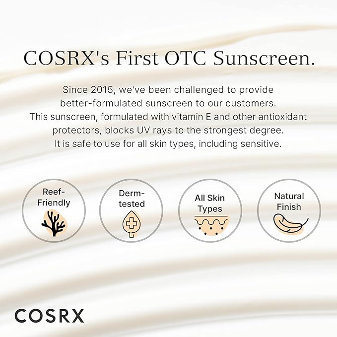 COSRX Vitamin E Vitalizing Sunscreen,SPF 50 Broad Spectrum Face Sunscreen, Lightweight, Non-Sticky, No White Cast, Vitamin E for Antioxidant Care, For All Skin Tones, Korean Skincare, 1.69 fl oz