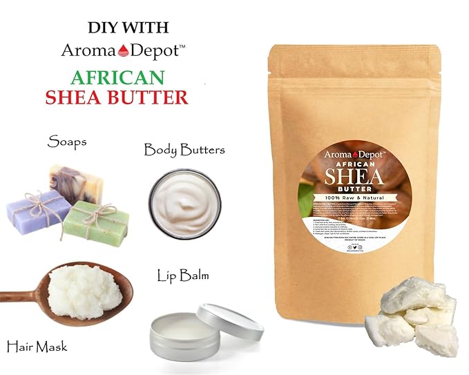 Raw African Shea Butter 16 oz Ivory/White Grade A 100% Pure Natural Unrefined Fresh Moisturizing, Ideal for Dry and Cracked Skin. It can be used in Body, Hair and Face.