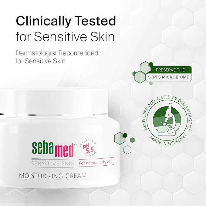 SEBAMED Moisturizing Face Cream for Sensitive Skin Antioxidant pH 5.5 Vitamin E Hypoallergenic 2.6 Fluid Ounces (75mL) Ultra Hydrating Dermatologist Recommended Moisturizer (Pack of 6)