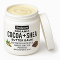 Organic Raw Shea Butter Cocoa Butter Body Balm with Coconut Oil, 8 oz Unrefined Natural Body Butter Blend for Women, Men, Kids, and All Skin Types