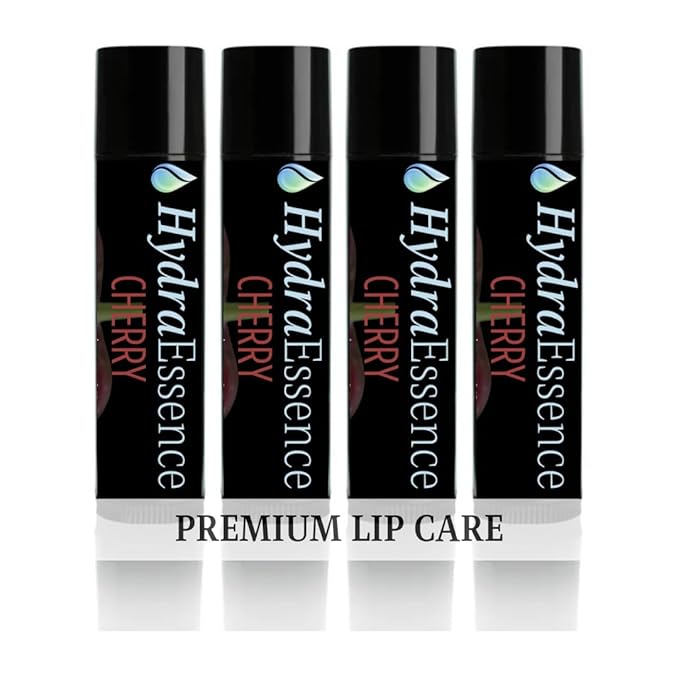 Cherry Lip Balm 4-Pack – No Menthol No Camphor No Phenol – Natural Formula, Moisturizing Lip Care for Dry and Chapped Lips