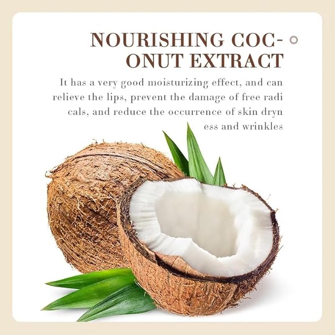 Sadoer Coconut Oil Lip Balm - Hydrating, Soothing, Long-Lasting Protection, All-Season Protection