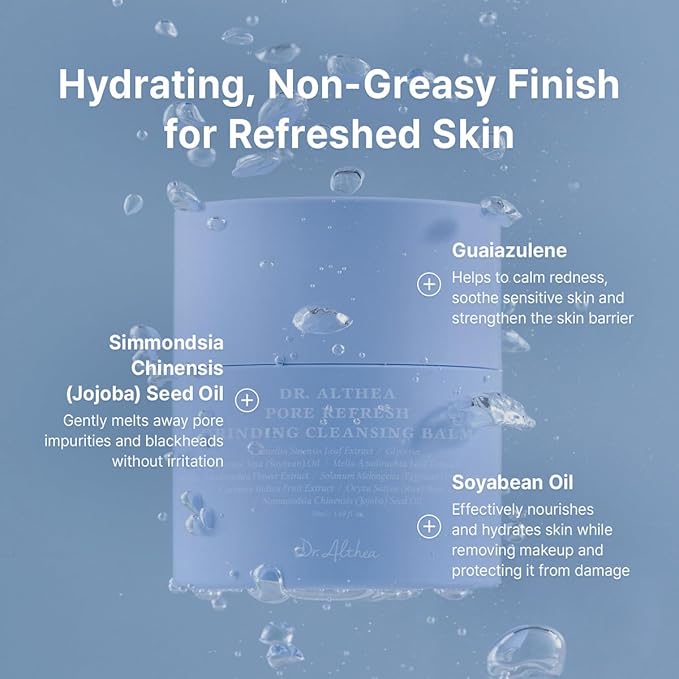 Dr.Althea Pore Refresh Grinding Cleansing Balm | Pore Cleanser with Green Tea Extract | Hygenic One-Step Makeup Cleansing Cream | For All Skin Types | Korean Vegan Skin Care | 1.69 Fl Oz