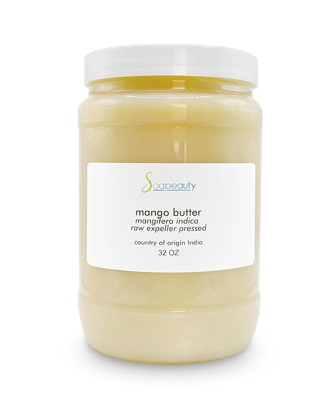 Soapeauty Raw Mango Butter 100% pure natural | Body, Hair & DIY Projects | Non GMO, No Preservatives, Vegan | 32 oz