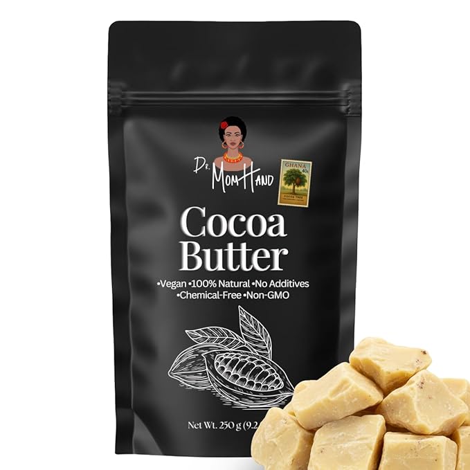 Organic Raw Cocoa Butter | 100% Pure,Natural & Unrefined, 3,53 oz, for Skin and Hair Care