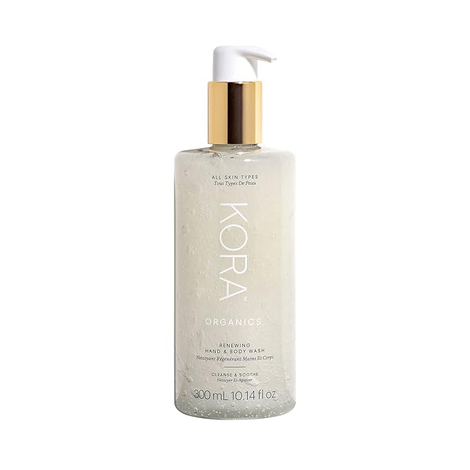 KORA Organics Renewing Hand & Body Wash, Cleansing Handwash & Moisturizing Body Wash for Men and Women, Certified Organic, Cruelty Free, 10.14 oz