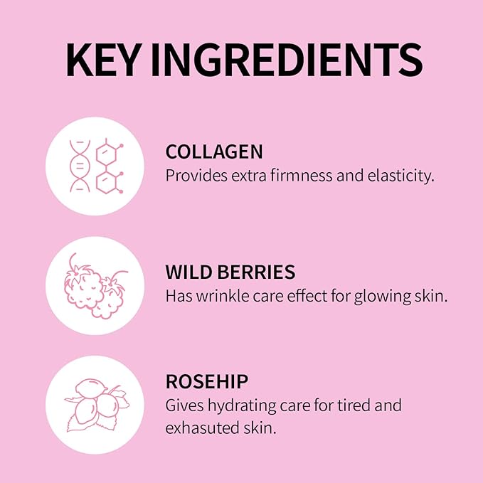 PINK COLLAGEN SERUM (1.7oz) |100% vegan, EVE Vegan Certified, Cruelty free, Clean beauty| Paraben Free,Wrinkle care light serum nourishes and renew skin