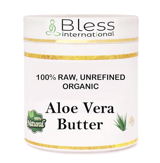 Organic Raw Aloe Vera Butter 100% Pure,Natural & Unrefined| Skin Moisturizer For Face, Body & Hair| 1 LBS/450 GM Ivory / White Grade A | DIY Creams, Balms, Lotions, Soaps| Softens Dry & Tough Skin