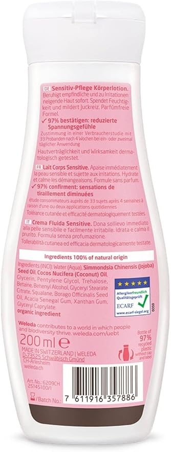 Weleda Unscented Body Lotion, Free From Parabens & Phthalates, No Animal Testing, 6.8 Fluid Ounce (Pack of 2)