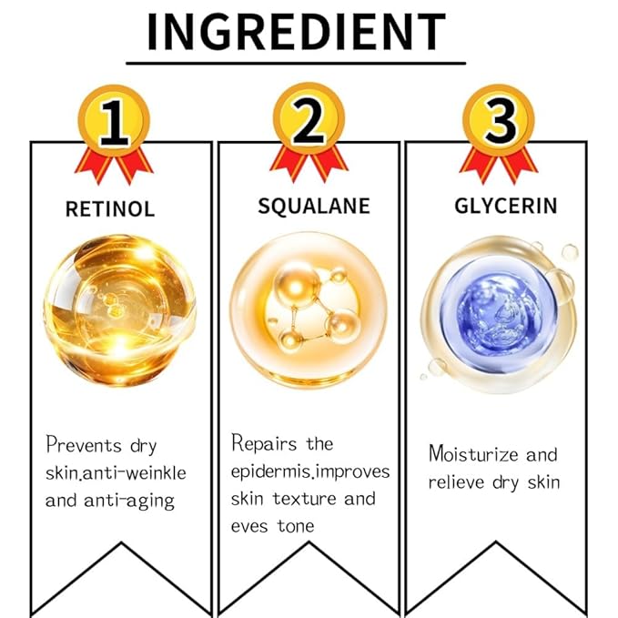 1% Pure Retinol Serum with Squalane Base - Gentle Anti-Aging Facial | Targets Wrinkles, Fine Lines & Uneven Texture | Soothes While Firming for Smooth Youthful Complexion - 30ml