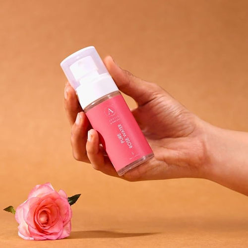 Adhyay Pure Rose Water | Steam Distilled Facial Toner & Hydrating Mist | Maintains Skin pH, Reduces Puffiness & Soothes Skin | Perfect Pre & Post Makeup Spray | Alcohol-Free | 50 ml