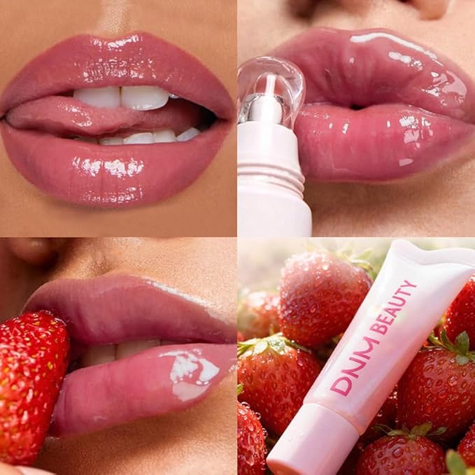 Tinted Lip Serum Melting Lip Balm, Hydrating Tinted Lip Balm For A Glossy Finish & Soft, Nourished Lips with Plumping Polypeptides, Supple Lips, Vegan & Cruelty-Free (01#Strawberry Milk)