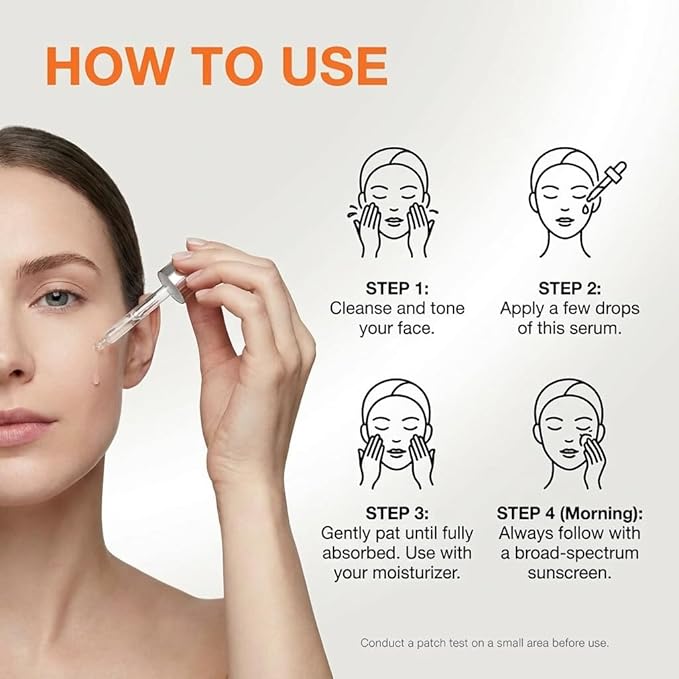 Vitamin C&E Serum for Face, With Hyaluronic Acid, Centella, BHA & Peptides, Gentle Brightening Dark Spot Skincare for Smooth Texture, Anti-Aging Booster for Fine Lines & Hydration, 1 Fl Oz