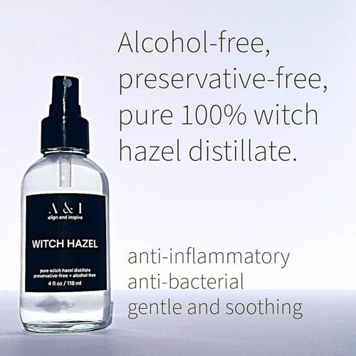 A&I Pure Steam-Distilled Witch Hazel (Hamamelis Virginiana) 100% Natural Astringent for Sensitive Skin, Alcohol-Free, Fragrance Free - No Additives or Preservatives
