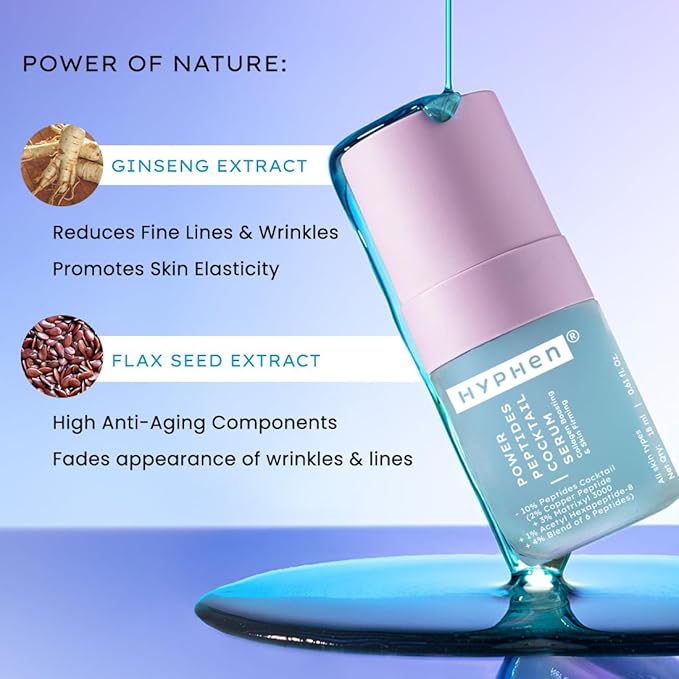 Hyphen 10% Peptide with 2% Copper Peptide Face Serum | Advanced Youth Formula | Boosts Collagen & Elastin | All Skin Types - 18ml