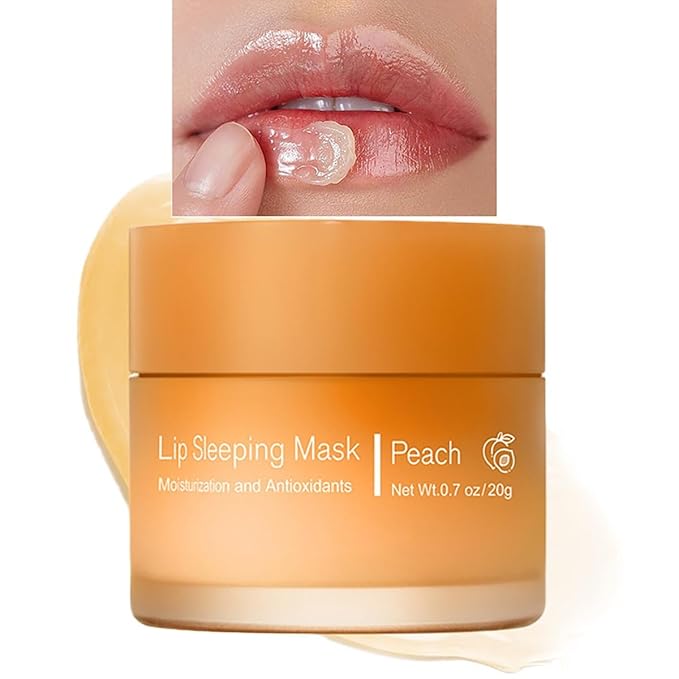Sleeping Lip Mask, Long-Lasting Nourish & Hydrate Lip Mask, Lip Balm, Lip Skin Care, Hydrating Moisturizing Lip Night Sleep Care Lip Anti-chapped Lip Cream (01# Peach)