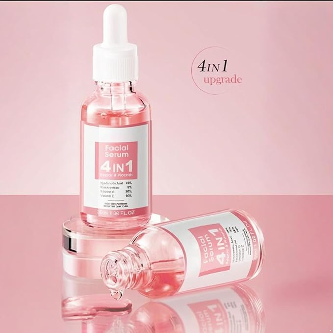 30ML Hydrating Facial Essence for Women Deep Moisture Nourishing Serum Non Greasy Fast Absorbing Skin Care Beauty Essential Pink One Size